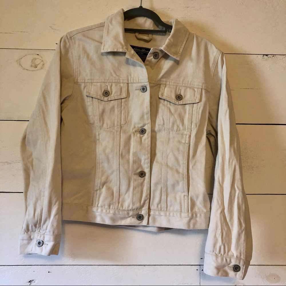 White Eddie Bauer Denim Jacket Medium